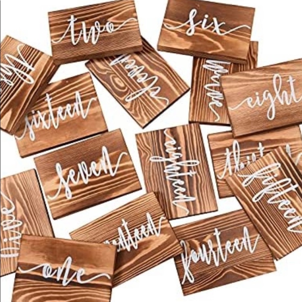 Wooden table numbers 1-10